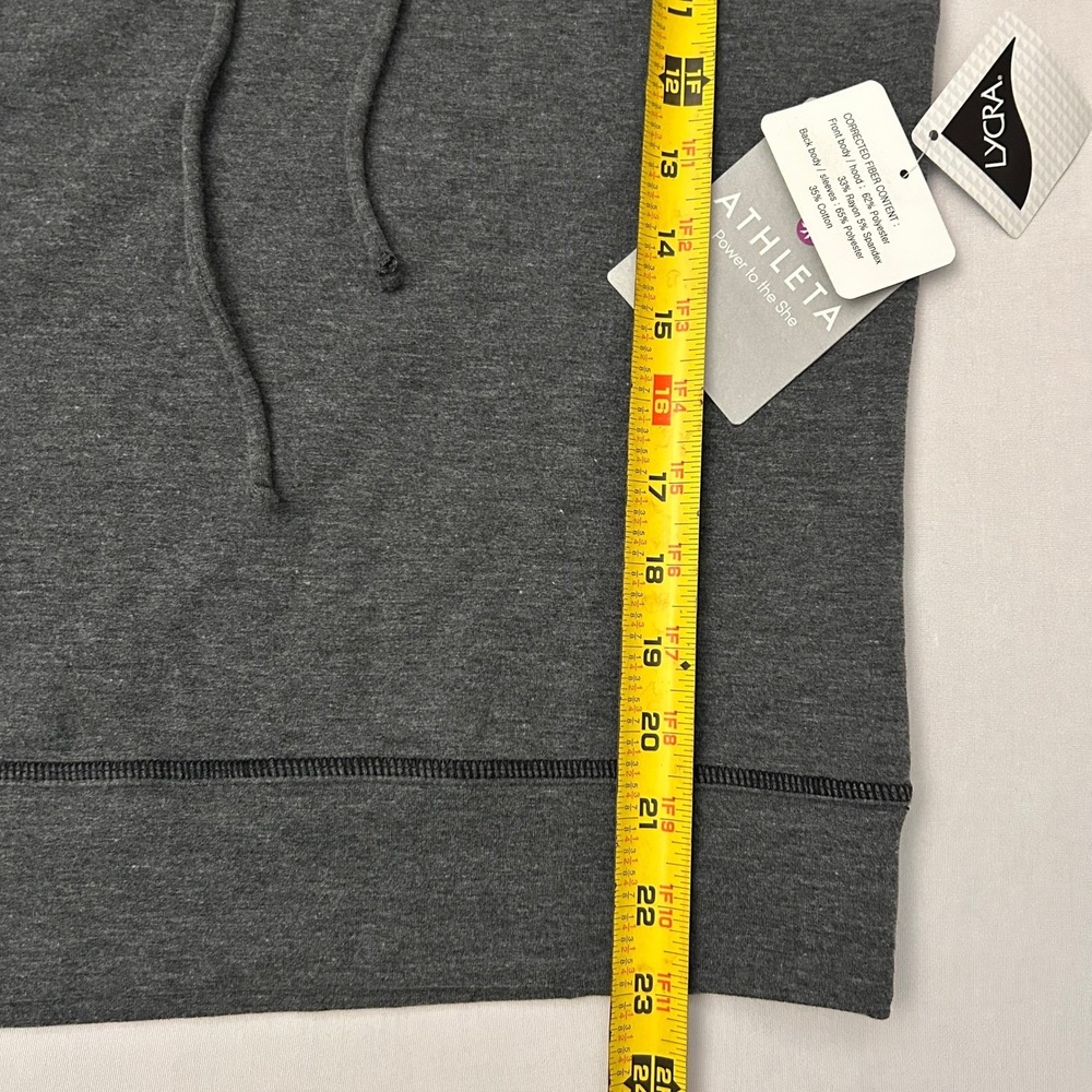Athleta Hoodie Womens Small Gray Black Limitless Pulchah Charcoal Cowl Neck‎ NWT - Picture 9 of 9